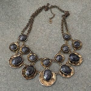 Elegant Gold and Black Statement Necklace